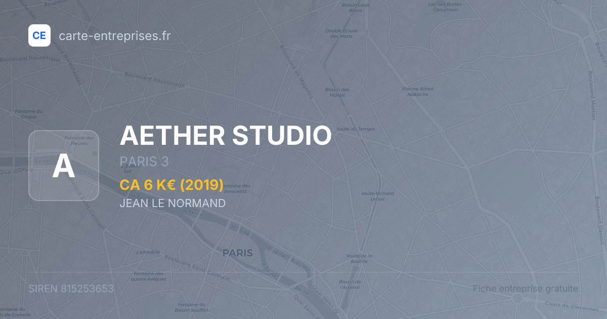 AETHER STUDIO — 815253653 — fiche entreprise