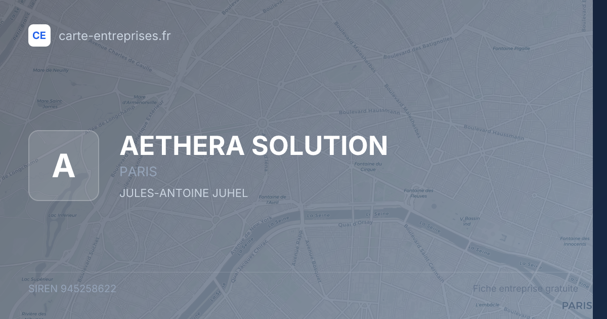 AETHERA SOLUTION — 945258622 — fiche entreprise