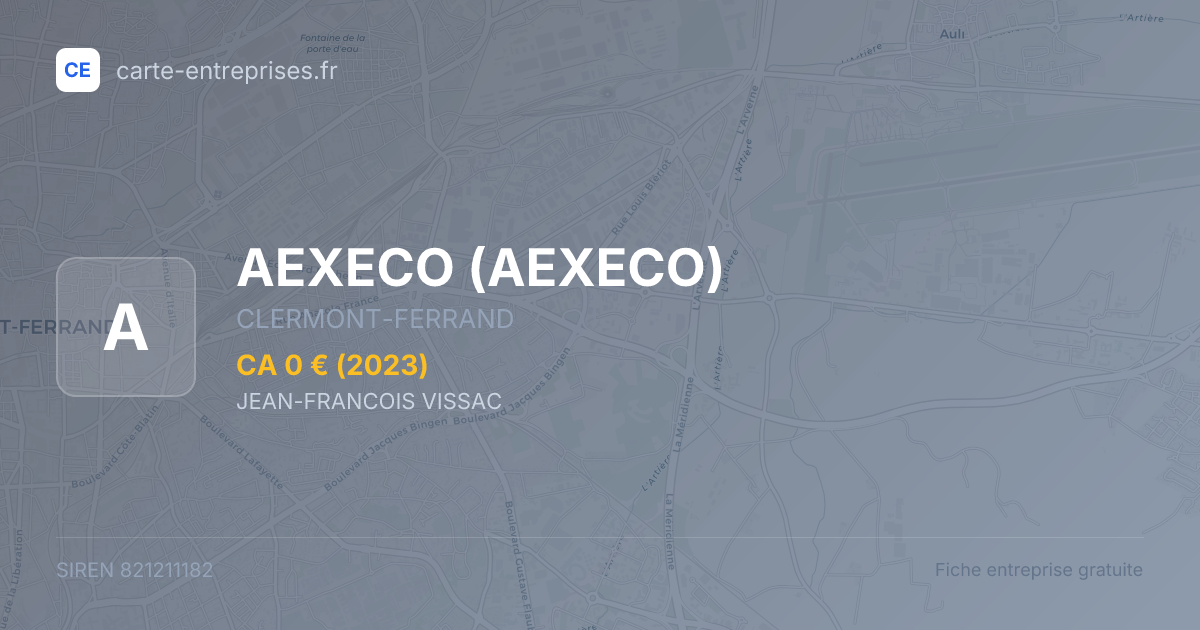 AEXECO — 821211182 — fiche entreprise