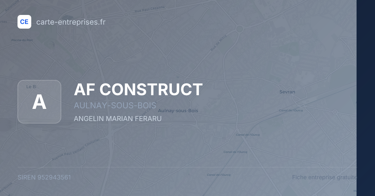 AF CONSTRUCT — 952943561 — fiche entreprise