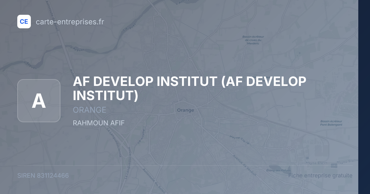 AF DEVELOP INSTITUT — 831124466 — fiche entreprise