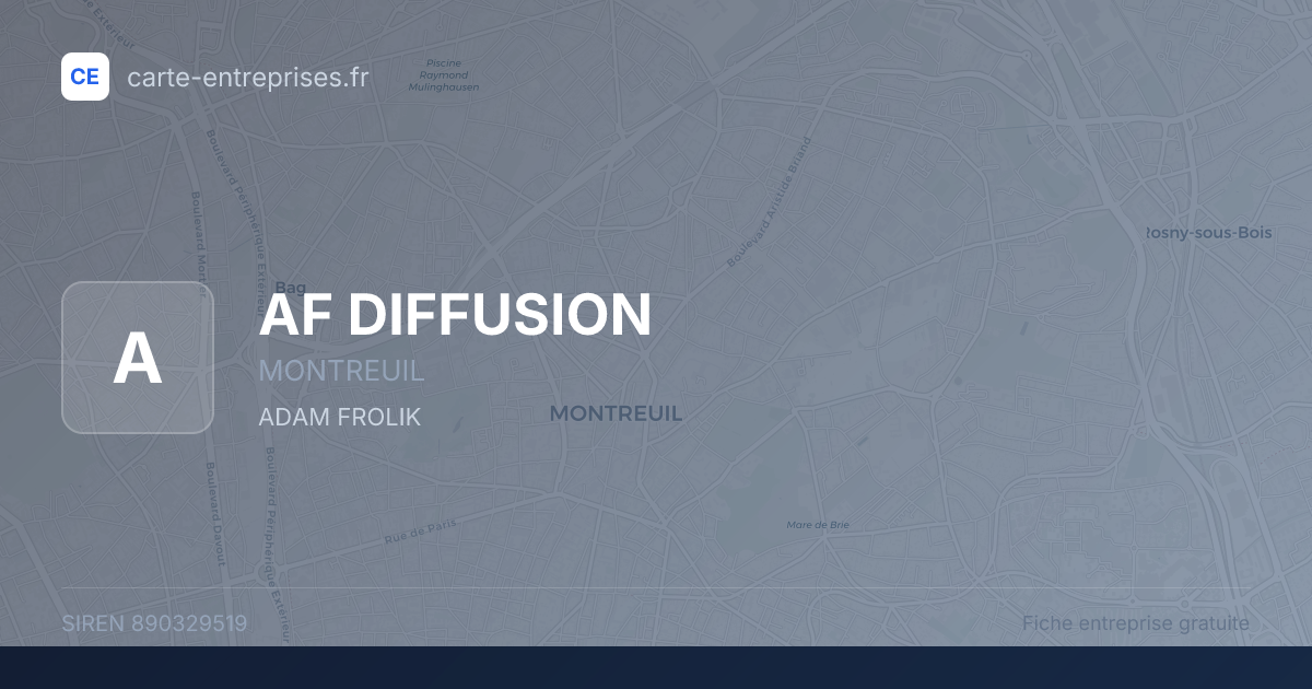 AF DIFFUSION — 890329519 — fiche entreprise