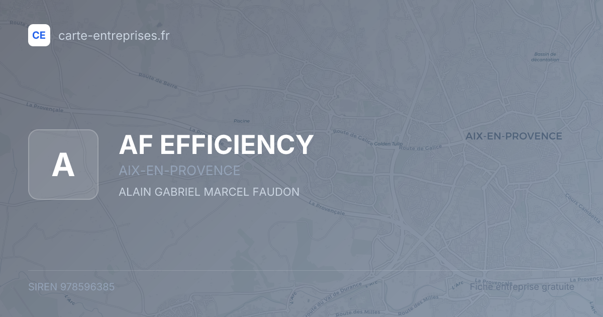 AF EFFICIENCY — 978596385 — fiche entreprise
