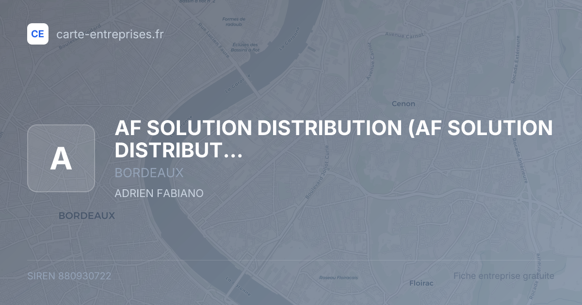 AF SOLUTION DISTRIBUTION — 880930722 — fiche entreprise