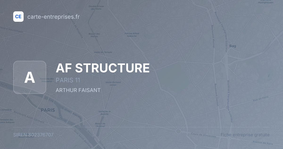 AF STRUCTURE — 802376707 — fiche entreprise