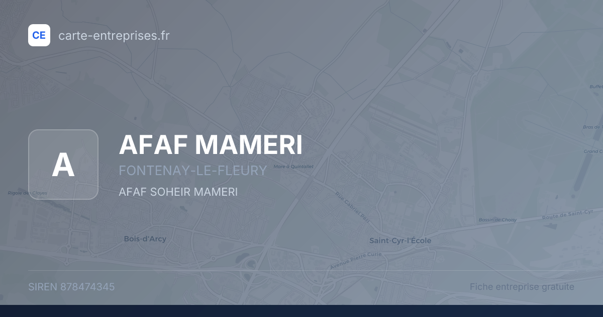 AFAF MAMERI — 878474345 — fiche entreprise