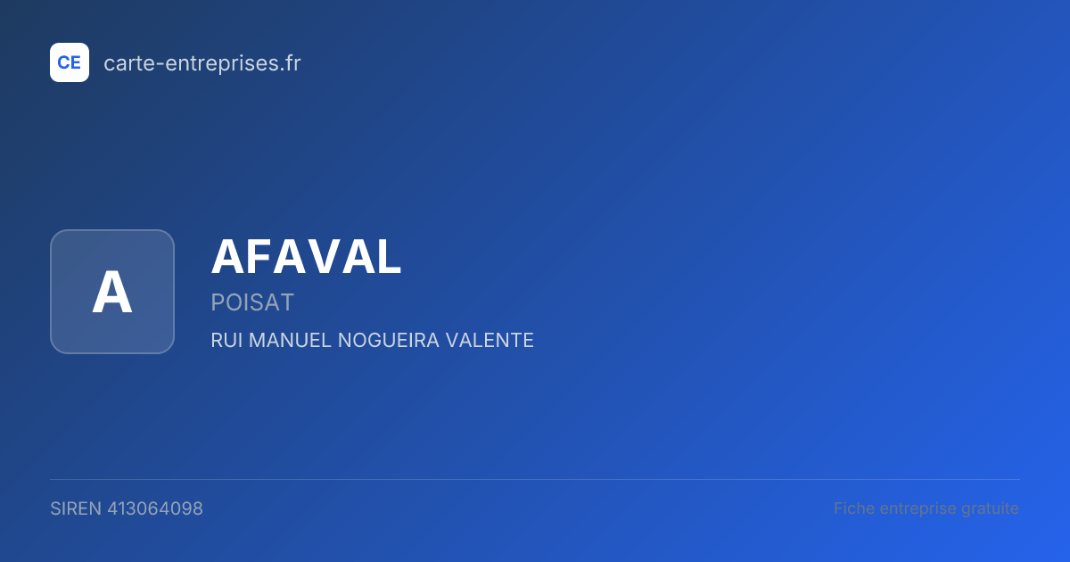 AFAVAL — 413064098 — fiche entreprise