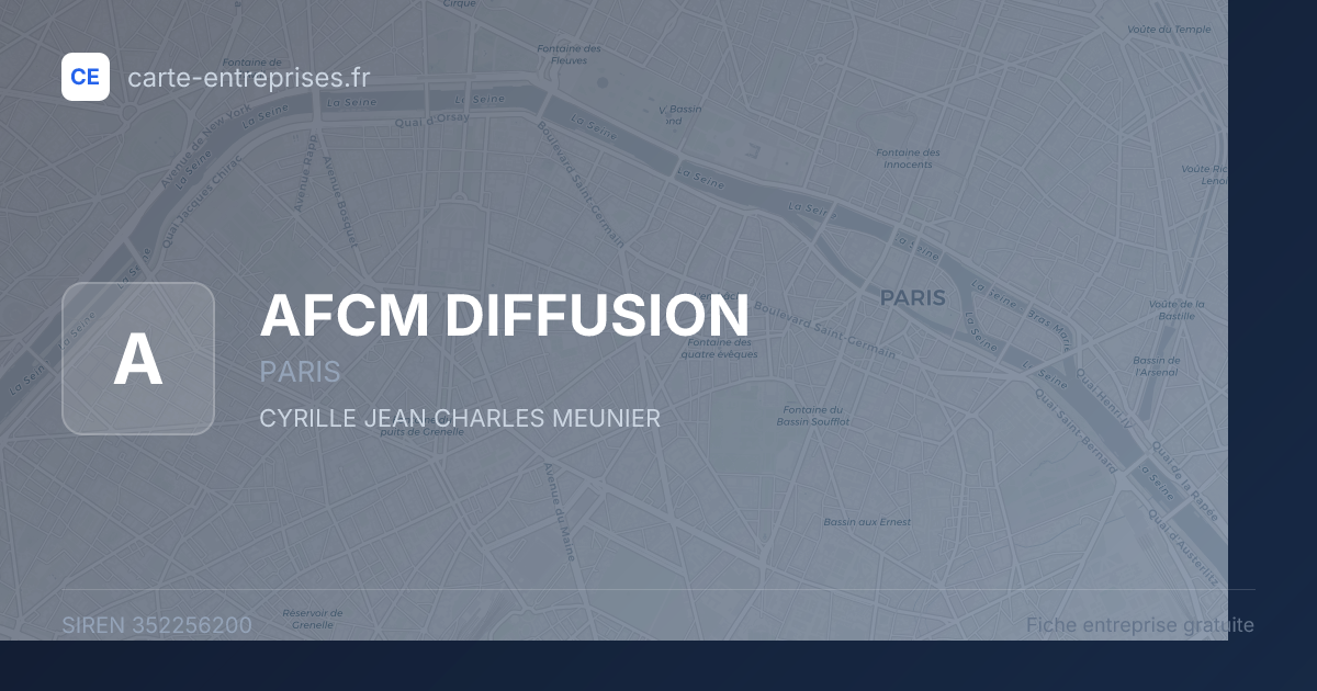 AFCM DIFFUSION — 352256200 — fiche entreprise