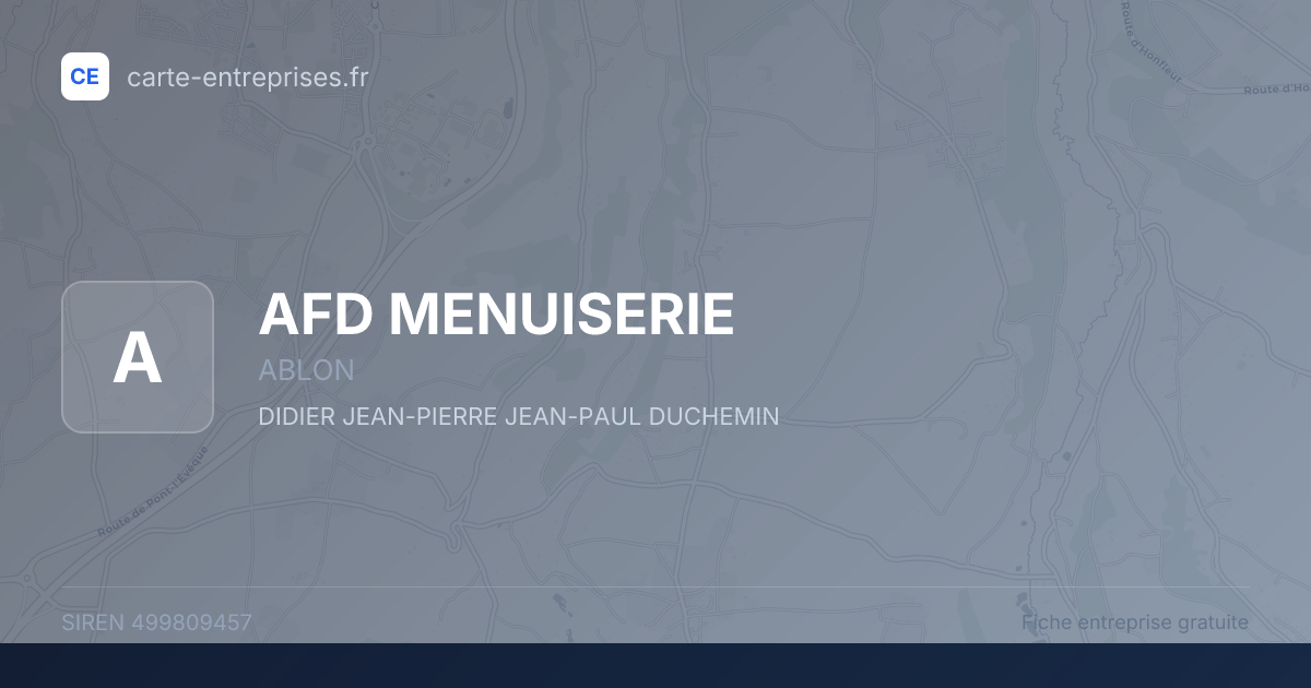 AFD MENUISERIE — 499809457 — fiche entreprise