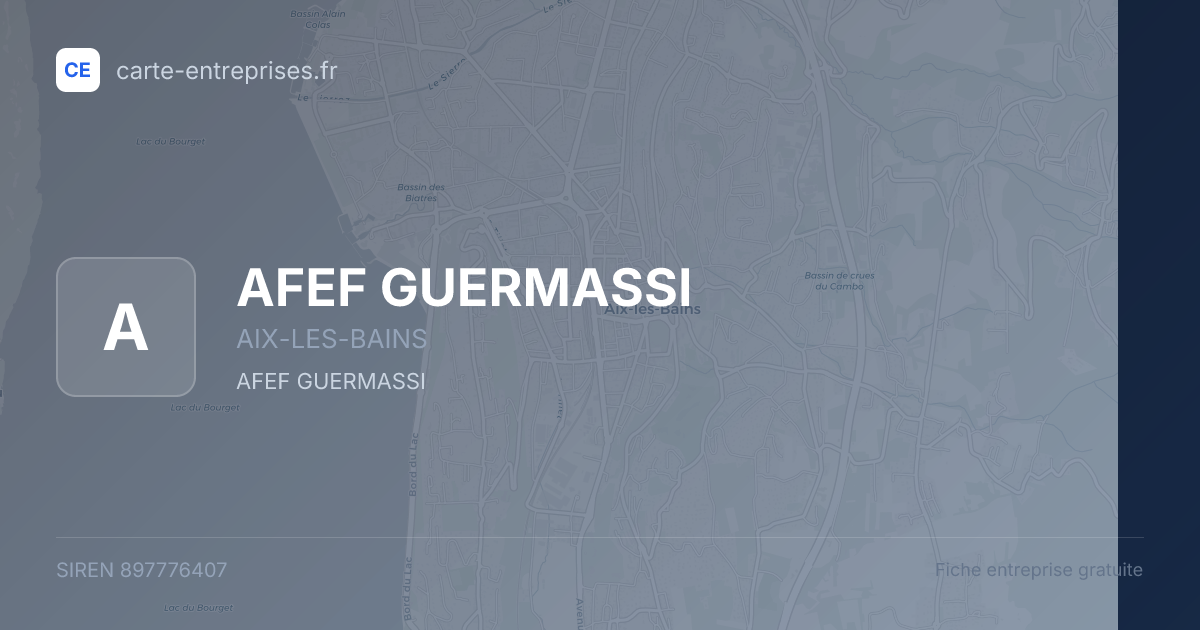 AFEF GUERMASSI — 897776407 — fiche entreprise