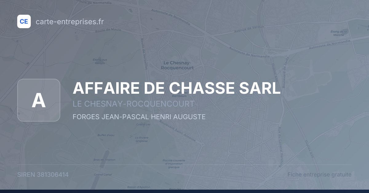 AFFAIRE DE CHASSE SARL — 381306414 — fiche entreprise
