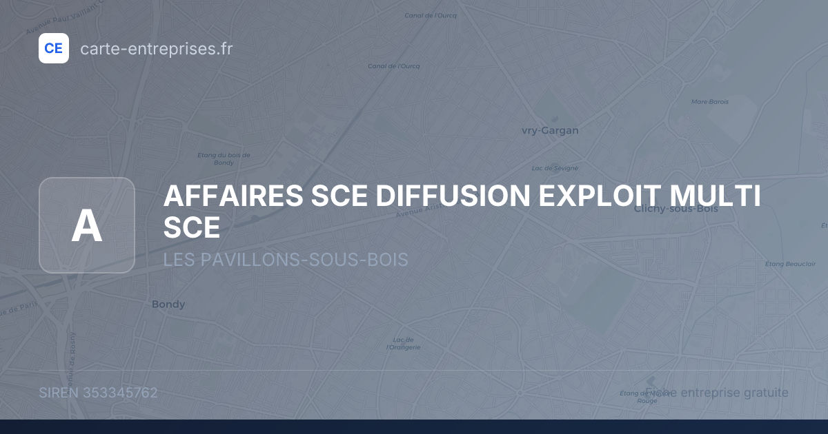 AFFAIRES SCE DIFFUSION EXPLOIT MULTI SCE — 353345762 — fiche entreprise