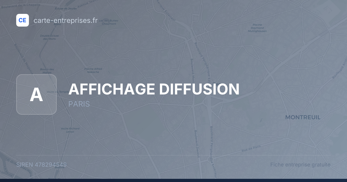 AFFICHAGE DIFFUSION — 478294549 — fiche entreprise