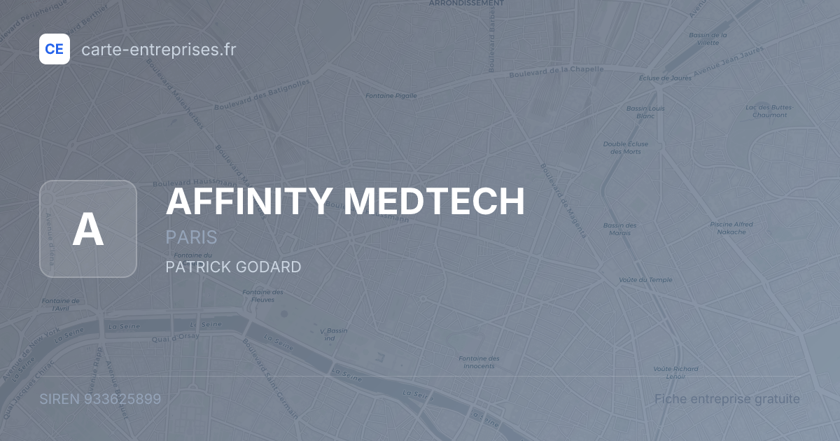 AFFINITY MEDTECH — 933625899 — fiche entreprise
