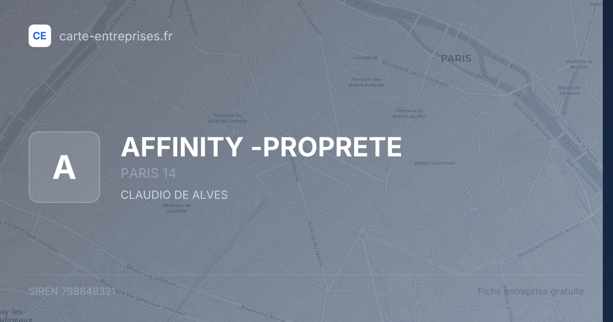 AFFINITY -PROPRETE — 798848321 — fiche entreprise
