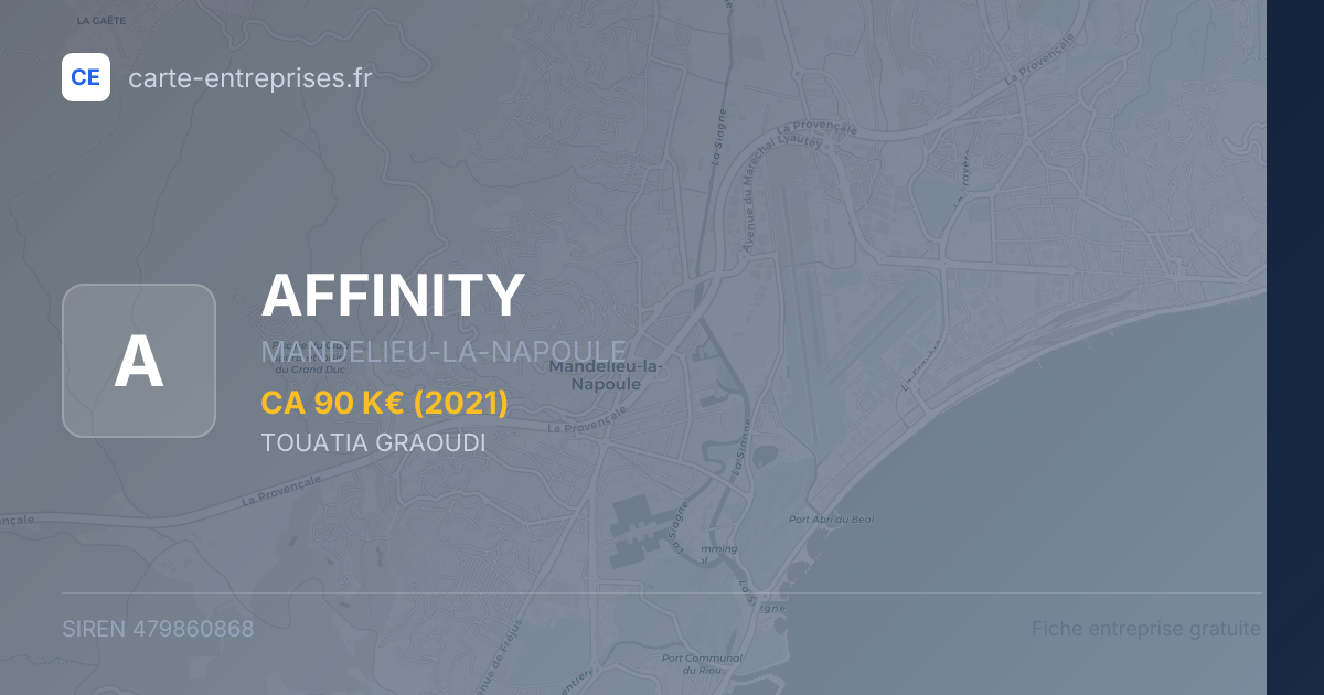 AFFINITY — 479860868 — fiche entreprise