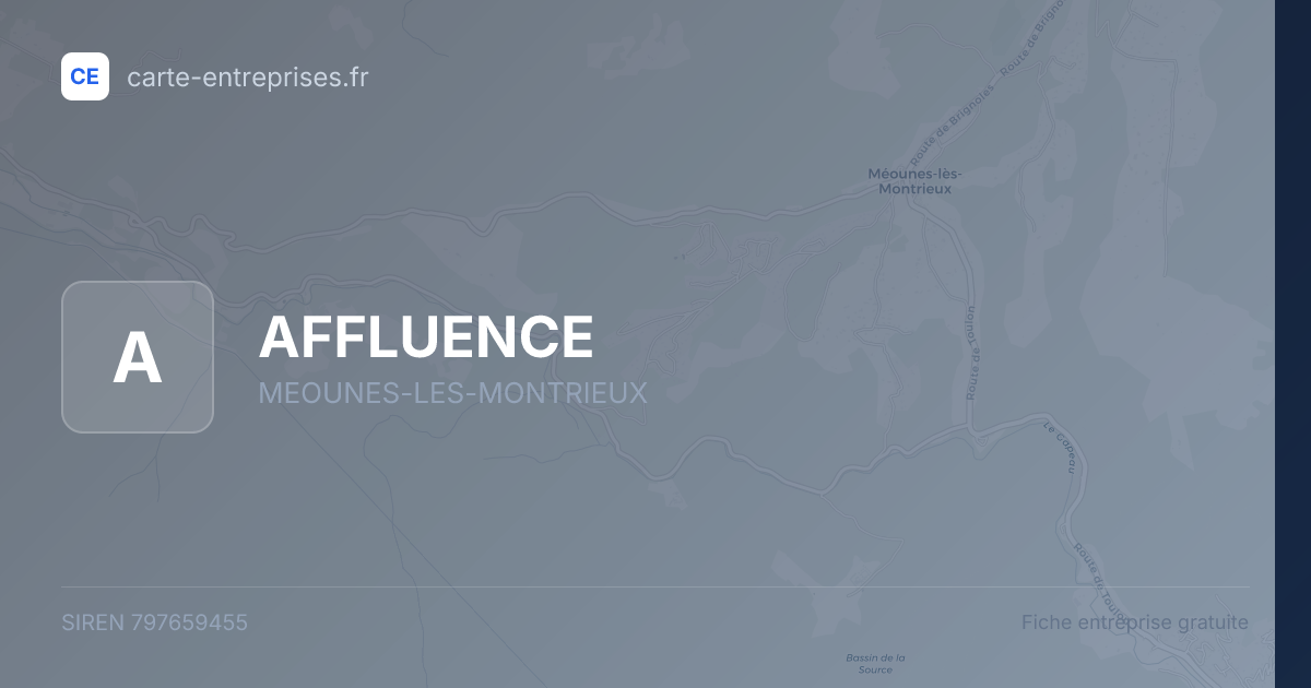 AFFLUENCE — 797659455 — fiche entreprise