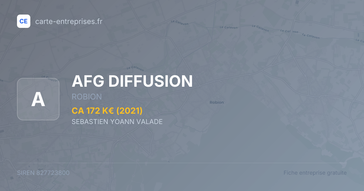 AFG DIFFUSION — 827723800 — fiche entreprise