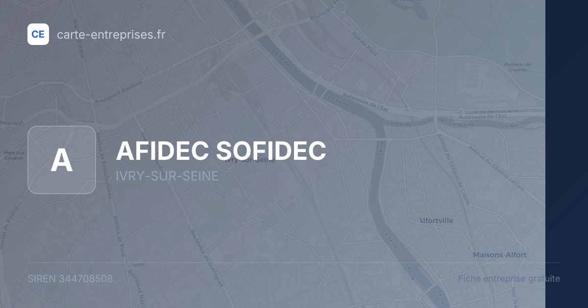 AFIDEC SOFIDEC — 344708508 — fiche entreprise