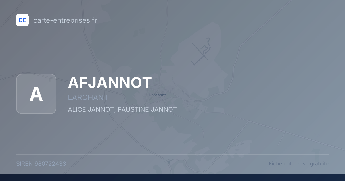 AFJANNOT — 980722433 — fiche entreprise