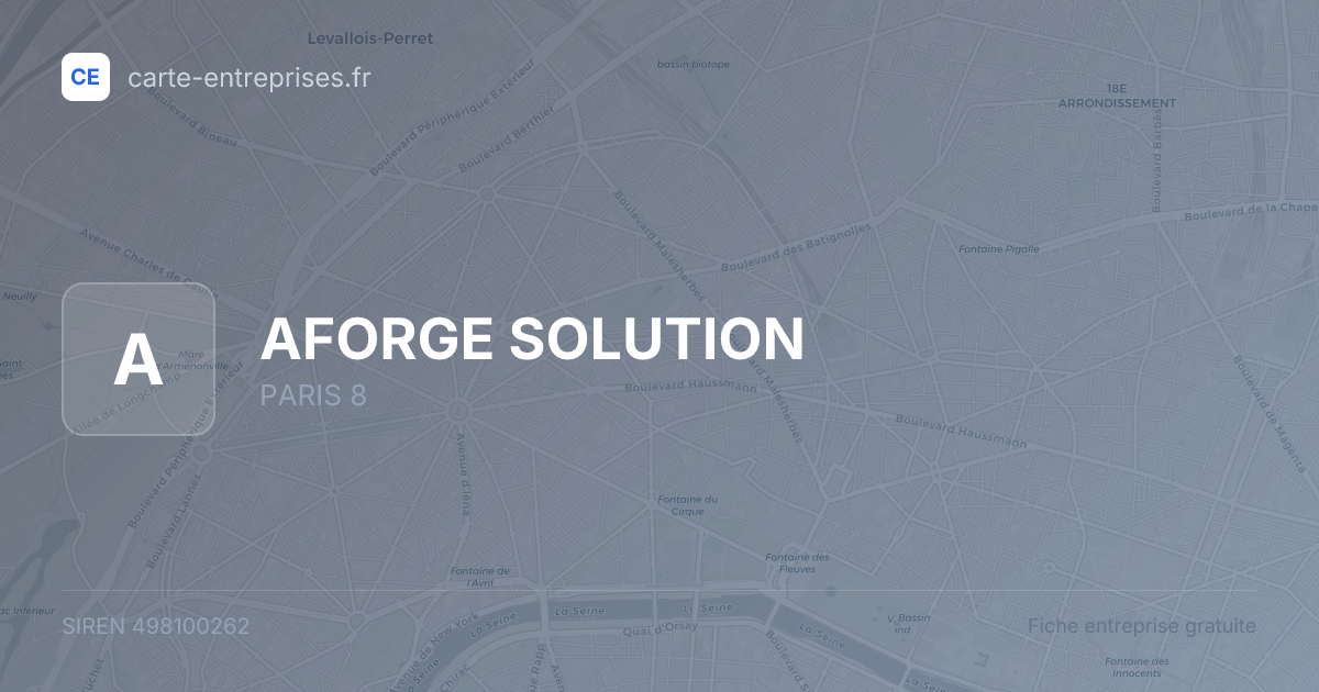 AFORGE SOLUTION — 498100262 — fiche entreprise