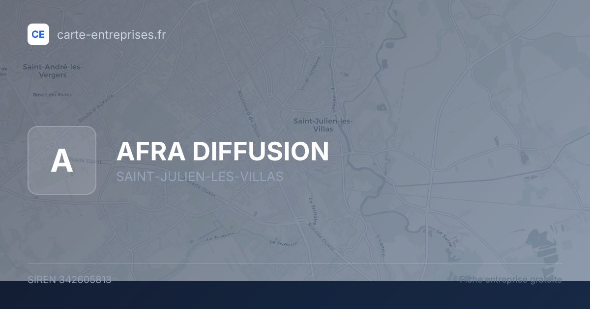 AFRA DIFFUSION — 342605813 — fiche entreprise