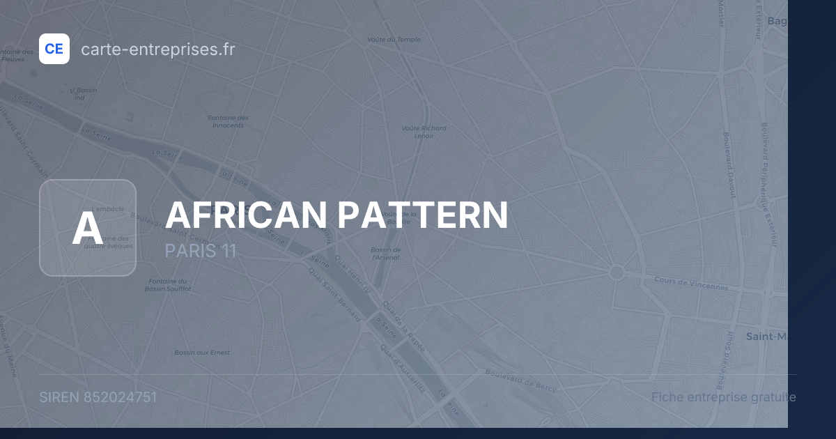 AFRICAN PATTERN — 852024751 — fiche entreprise