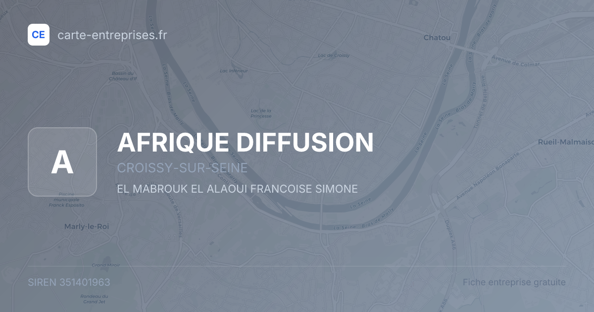 AFRIQUE DIFFUSION — 351401963 — fiche entreprise