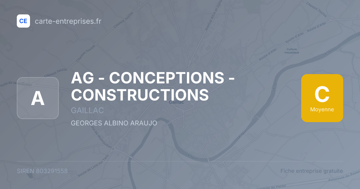 AG - CONCEPTIONS - CONSTRUCTIONS — 803291558 — fiche entreprise