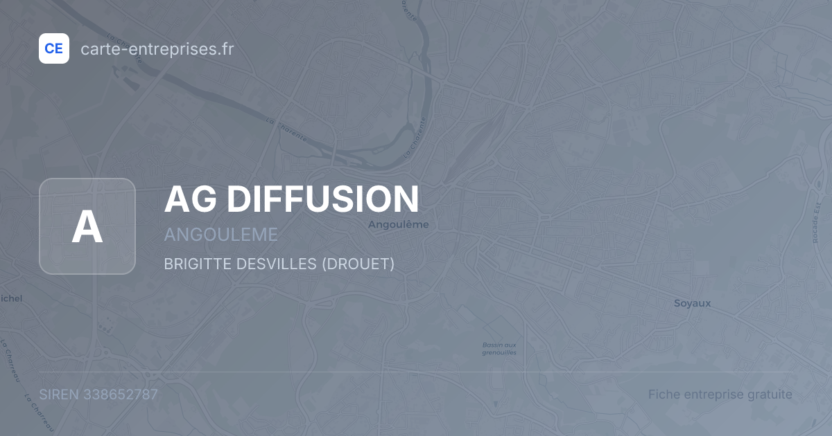 AG DIFFUSION — 338652787 — fiche entreprise