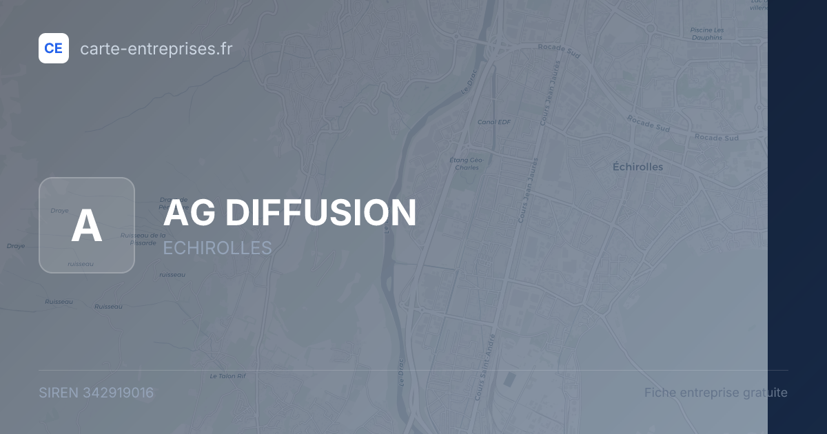 AG DIFFUSION — 342919016 — fiche entreprise