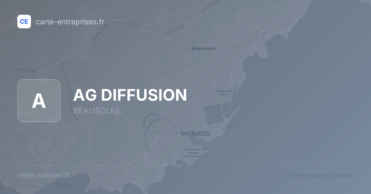 AG DIFFUSION — 345018626 — fiche entreprise