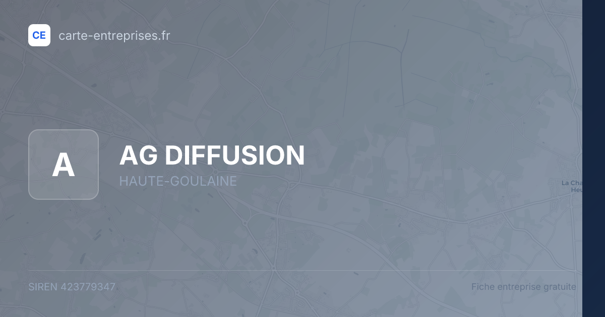 AG DIFFUSION — 423779347 — fiche entreprise