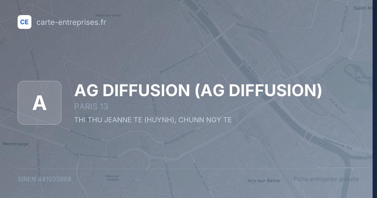 AG DIFFUSION — 441503968 — fiche entreprise