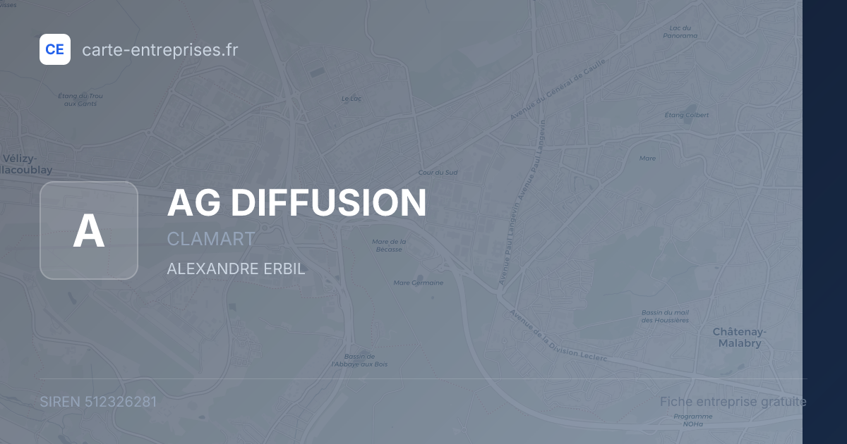 AG DIFFUSION — 512326281 — fiche entreprise