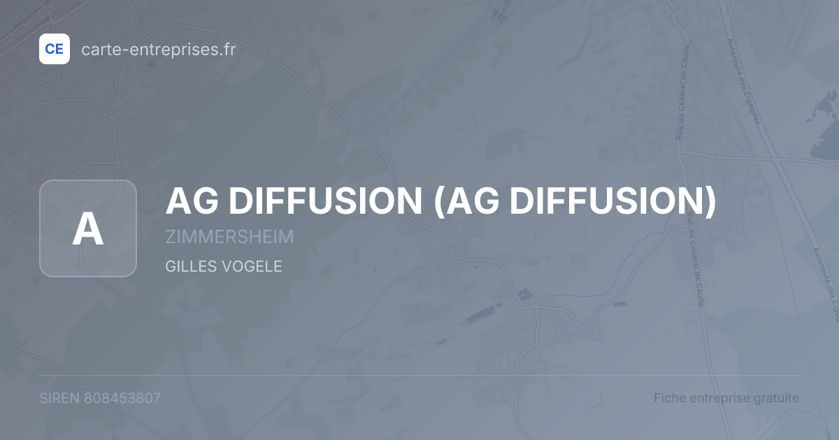 AG DIFFUSION — 808453807 — fiche entreprise