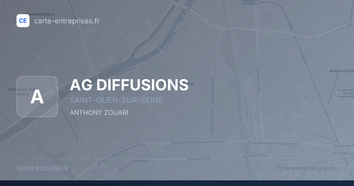 AG DIFFUSIONS — 800900979 — fiche entreprise
