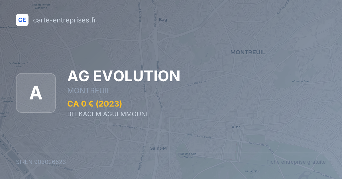 AG EVOLUTION — 903026623 — fiche entreprise