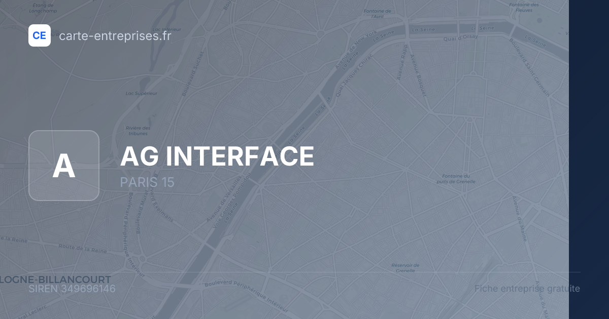 AG INTERFACE — 349696146 — fiche entreprise