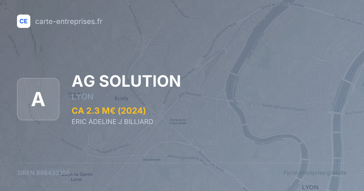 AG SOLUTION — 888433356 — fiche entreprise
