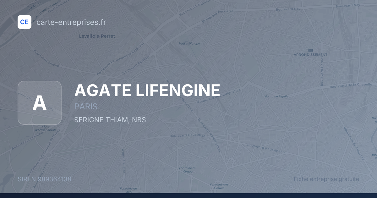 AGATE LIFENGINE — 989364138 — fiche entreprise