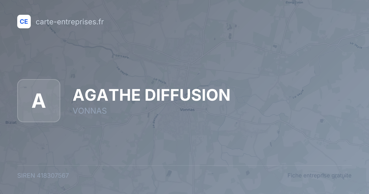 AGATHE DIFFUSION — 418307567 — fiche entreprise