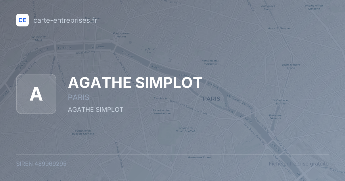 AGATHE SIMPLOT — 489969295 — fiche entreprise