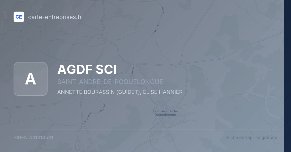AGDF SCI — 441314531 — fiche entreprise