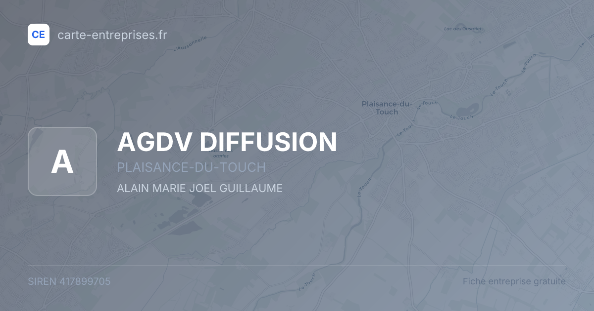 AGDV DIFFUSION — 417899705 — fiche entreprise