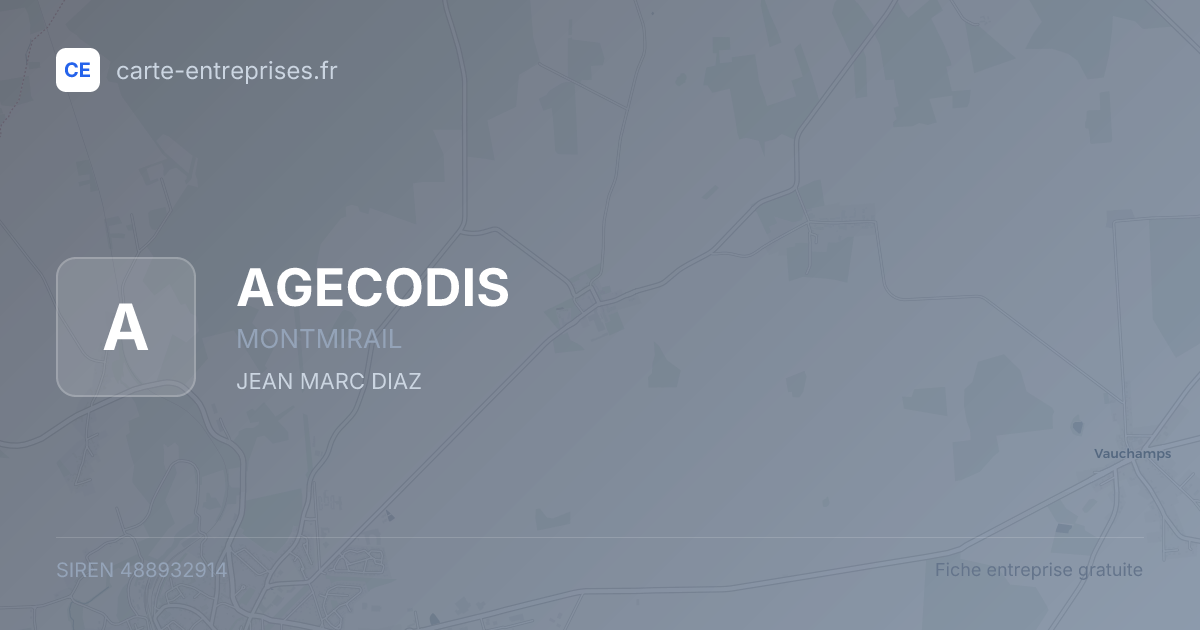 AGECODIS — 488932914 — fiche entreprise