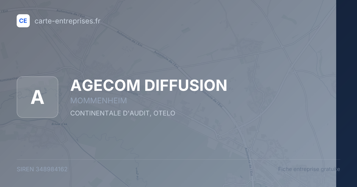 AGECOM DIFFUSION — 348984162 — fiche entreprise