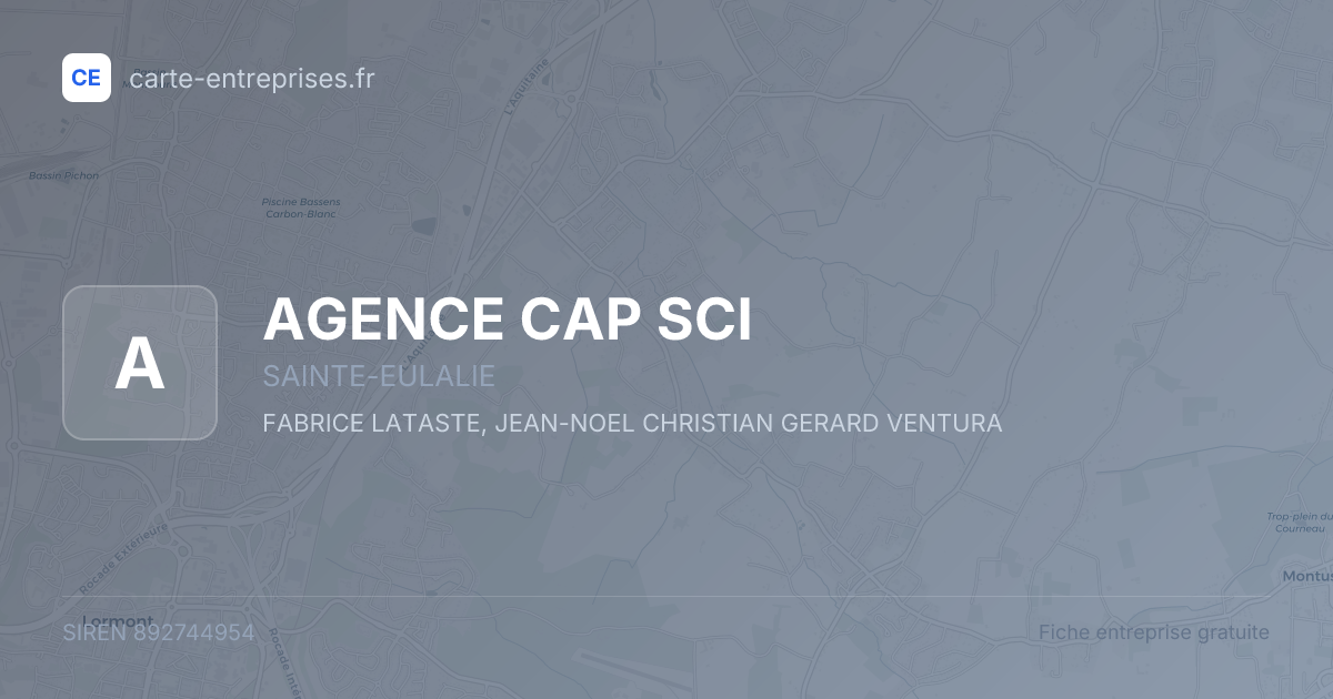 AGENCE CAP SCI — 892744954 — fiche entreprise