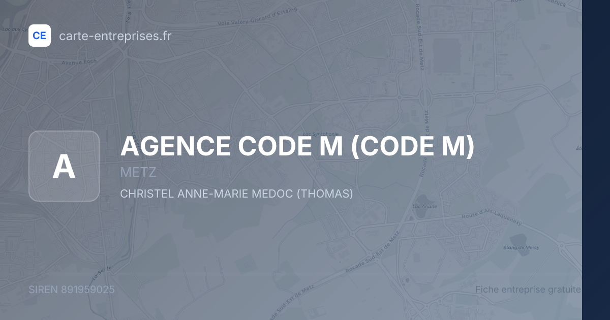 AGENCE CODE M (CODE M) — 891959025 — fiche entreprise