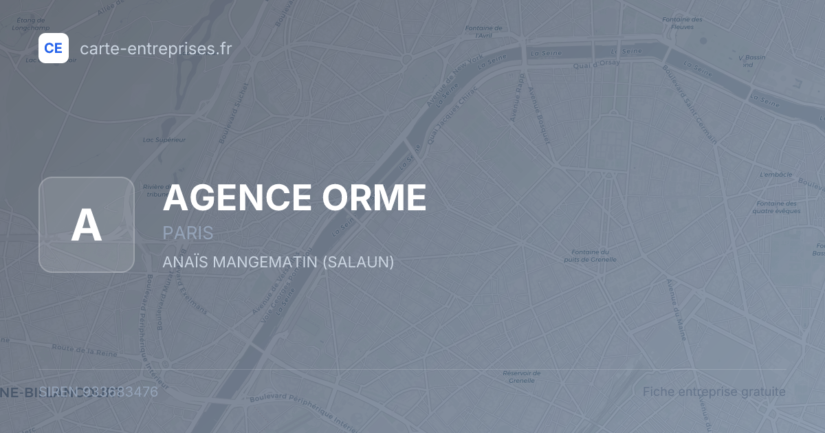 AGENCE ORME — 933683476 — fiche entreprise